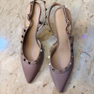 Studded Slingback Heels